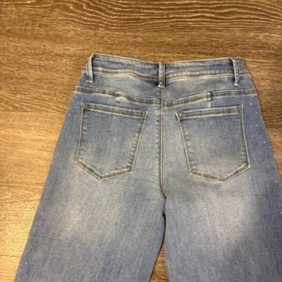 NWOT Sexy Fabulous Rhinestone Side Stripe Bootcut Jeans Juniors Size 7 - Picture 5 of 7